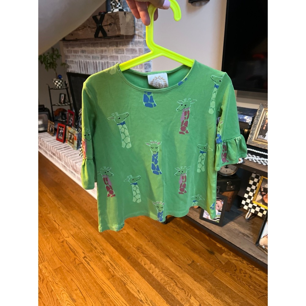 Beaufort‎ Bonnet Co. Size 4 TBBC Girl's Giraffe Green shirt